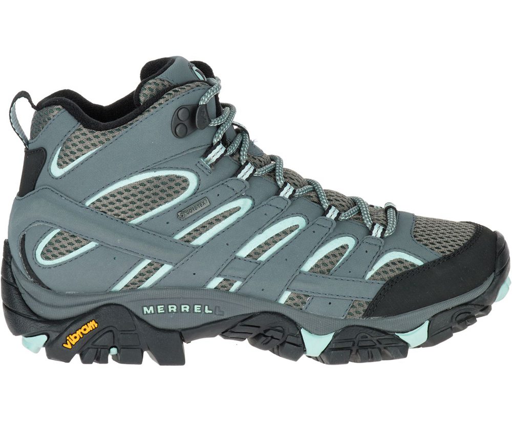 Kozaki Merrell Damskie Szare - Moab 2 Mid Gore -Tex® Wide Width - 471853-LIW